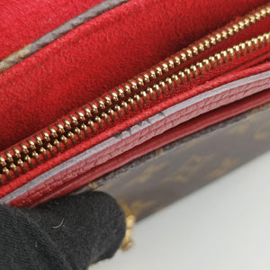 Pre-owned Louis Vuitton PALLAS Chain Brown×CERISE Monogram Canvas×calf leather M41201 shoulderbag | stylenewstar