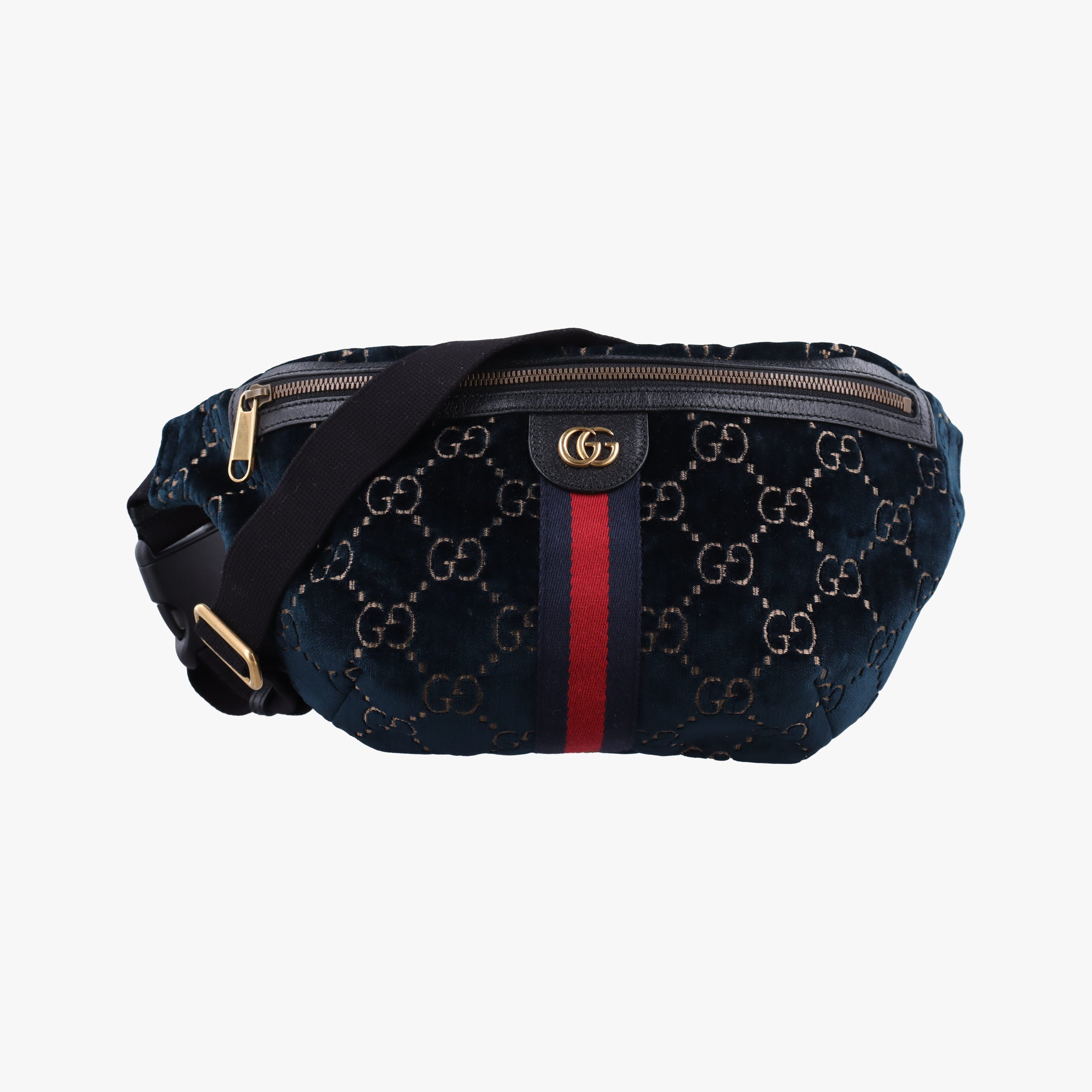 Secondhand Gucci GG Velvet Navy velour 574968 bum bag/waist bag | stylenewstar