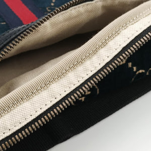 Secondhand Gucci GG Velvet Navy velour 574968 bum bag/waist bag | stylenewstar