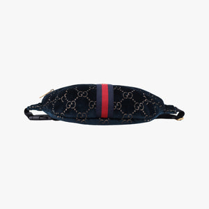Secondhand Gucci GG Velvet Navy velour 574968 bum bag/waist bag | stylenewstar