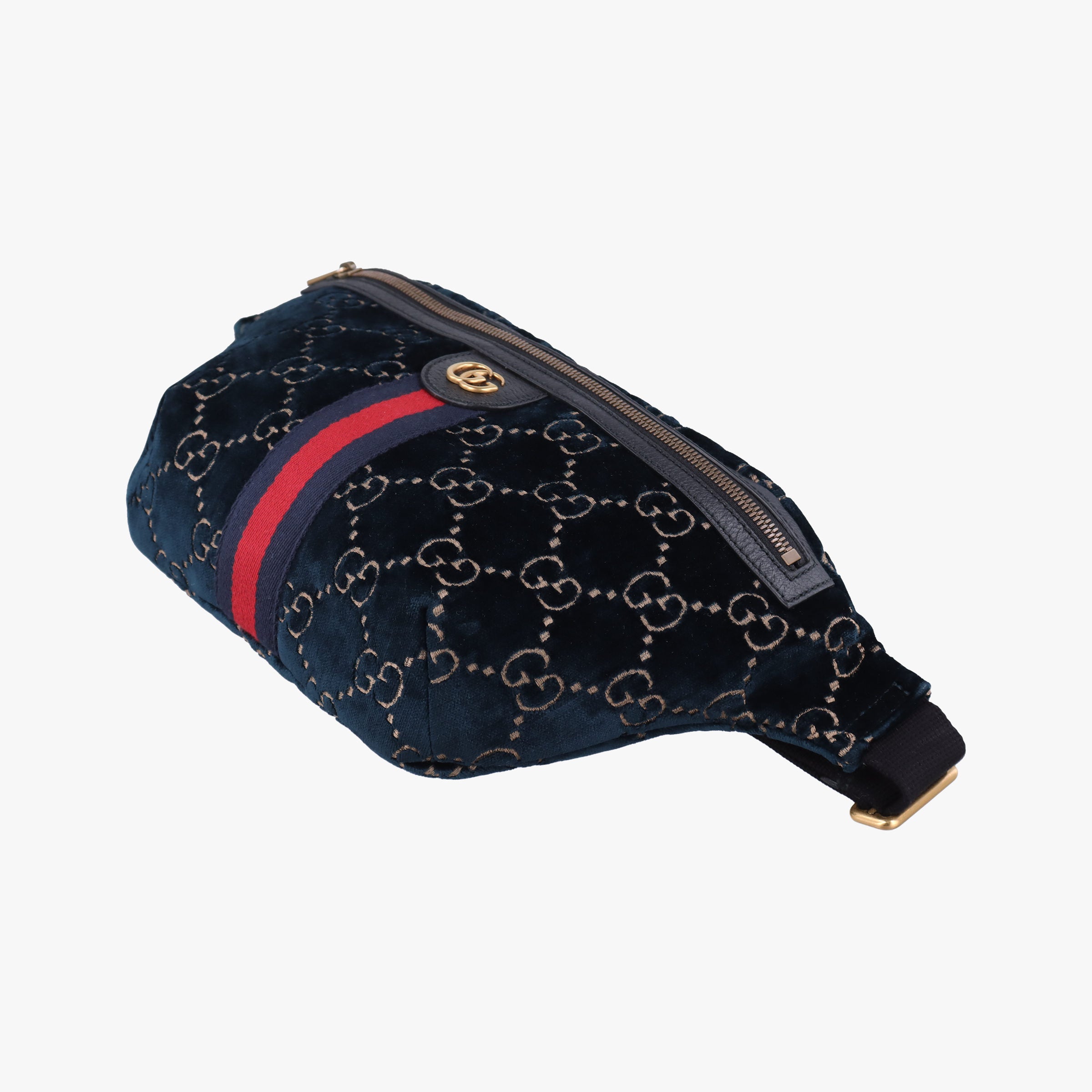 Secondhand Gucci GG Velvet Navy velour 574968 bum bag/waist bag | stylenewstar