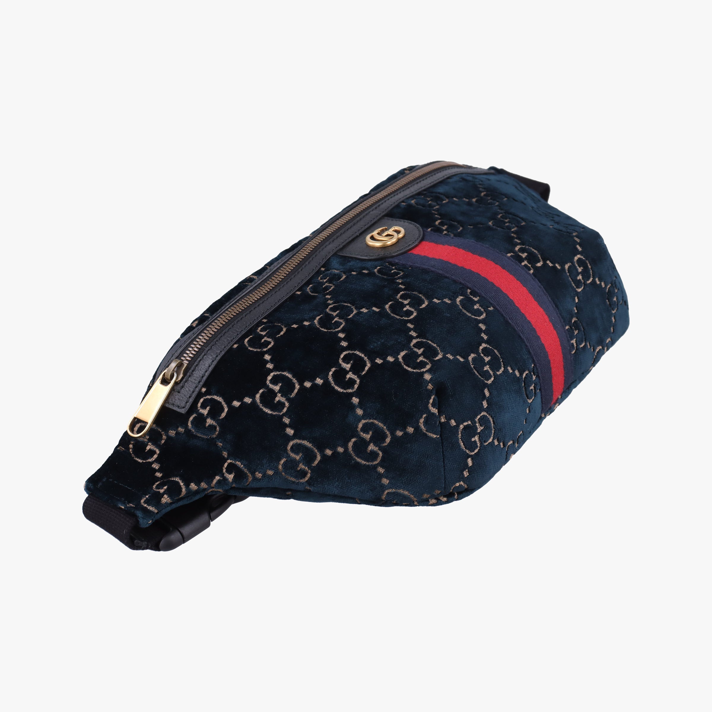 Secondhand Gucci GG Velvet Navy velour 574968 bum bag/waist bag | stylenewstar