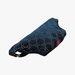 Secondhand Gucci GG Velvet Navy velour 574968 bum bag/waist bag | stylenewstar