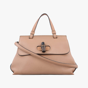 Pre-owned Gucci Bamboo Daily Camel Leather 370831 shoulderbag | stylenewstar