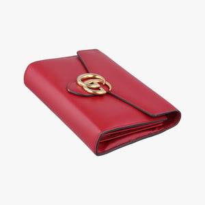 Pre-owned Gucci GG Marmont Red Leather 401232 shoulderbag | stylenewstar