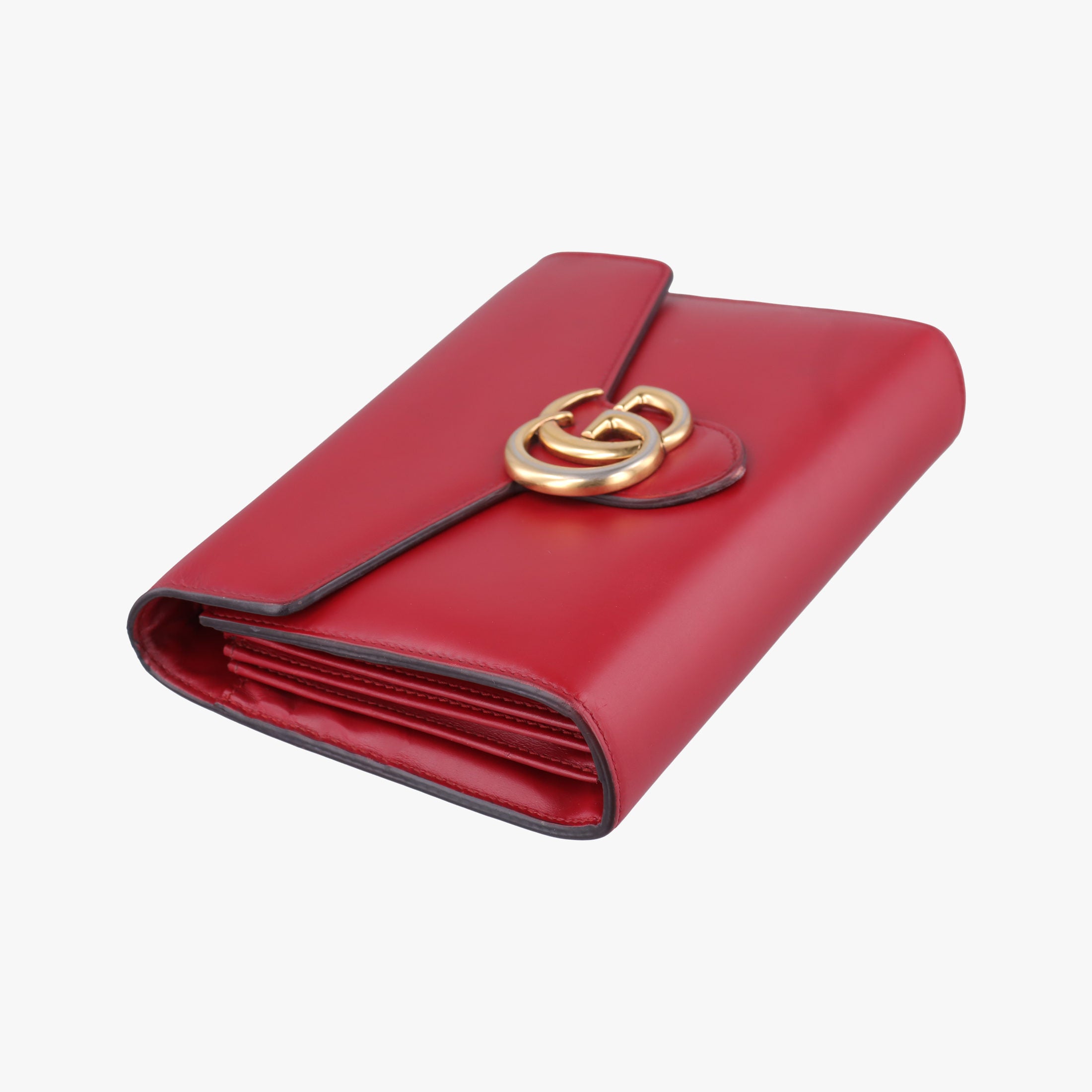 Pre-owned Gucci GG Marmont Red Leather 401232 shoulderbag | stylenewstar