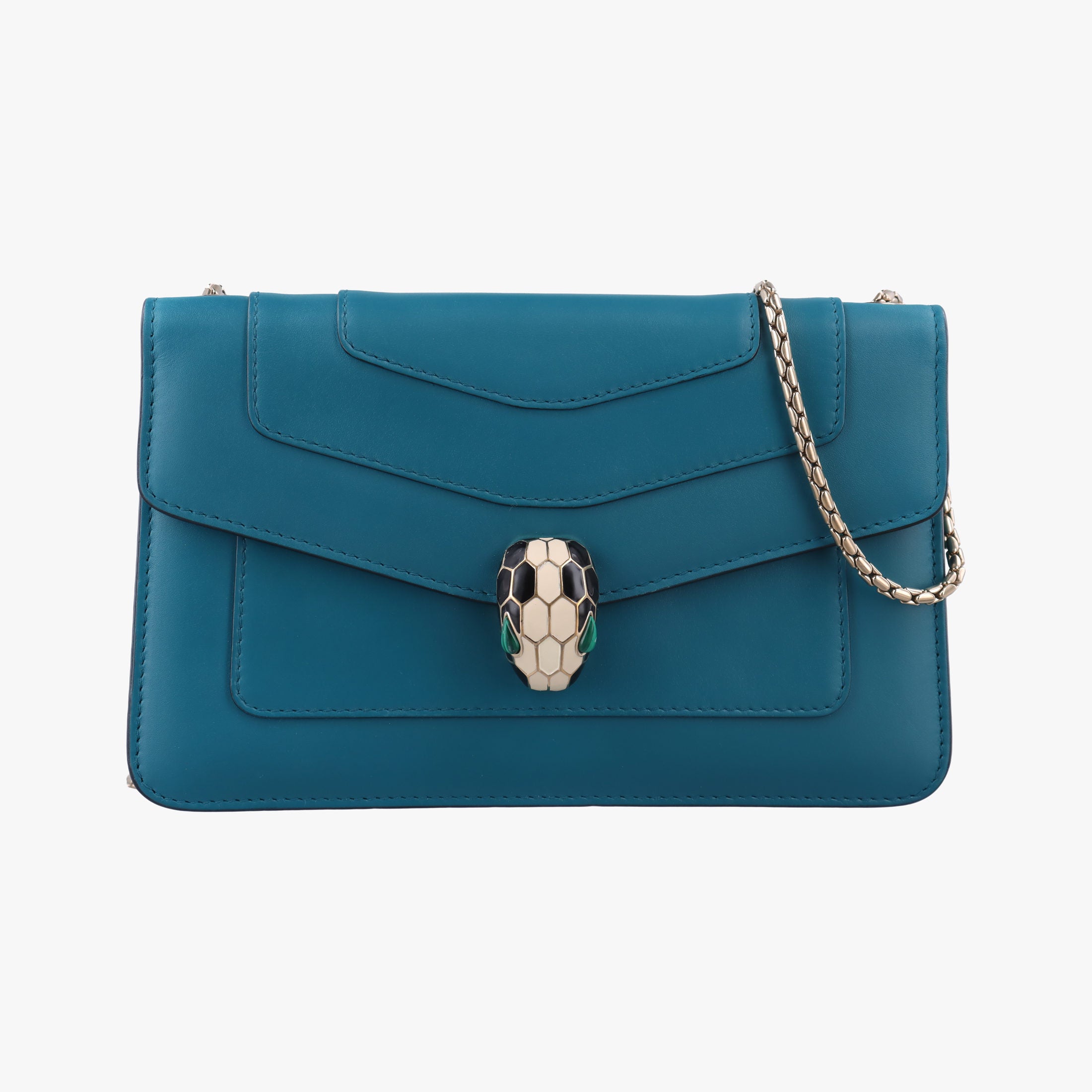 Secondhand Bvlgari SERPENTI FOREVER Blue Leather  shoulderbag | stylenewstar