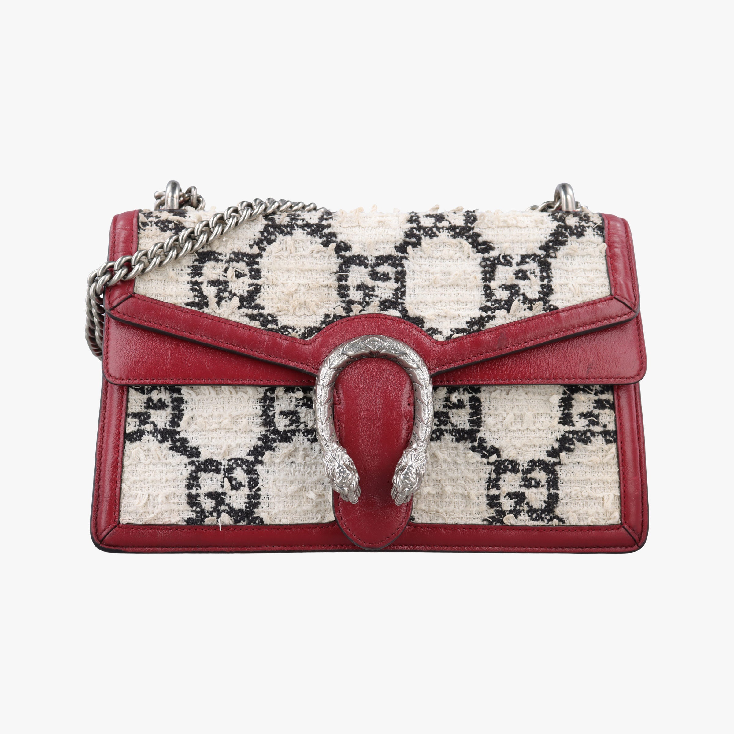 Vintage Gucci Dionysus Ivory × Red × Black Tweed×Leather 400249 shoulderbag | stylenewstar