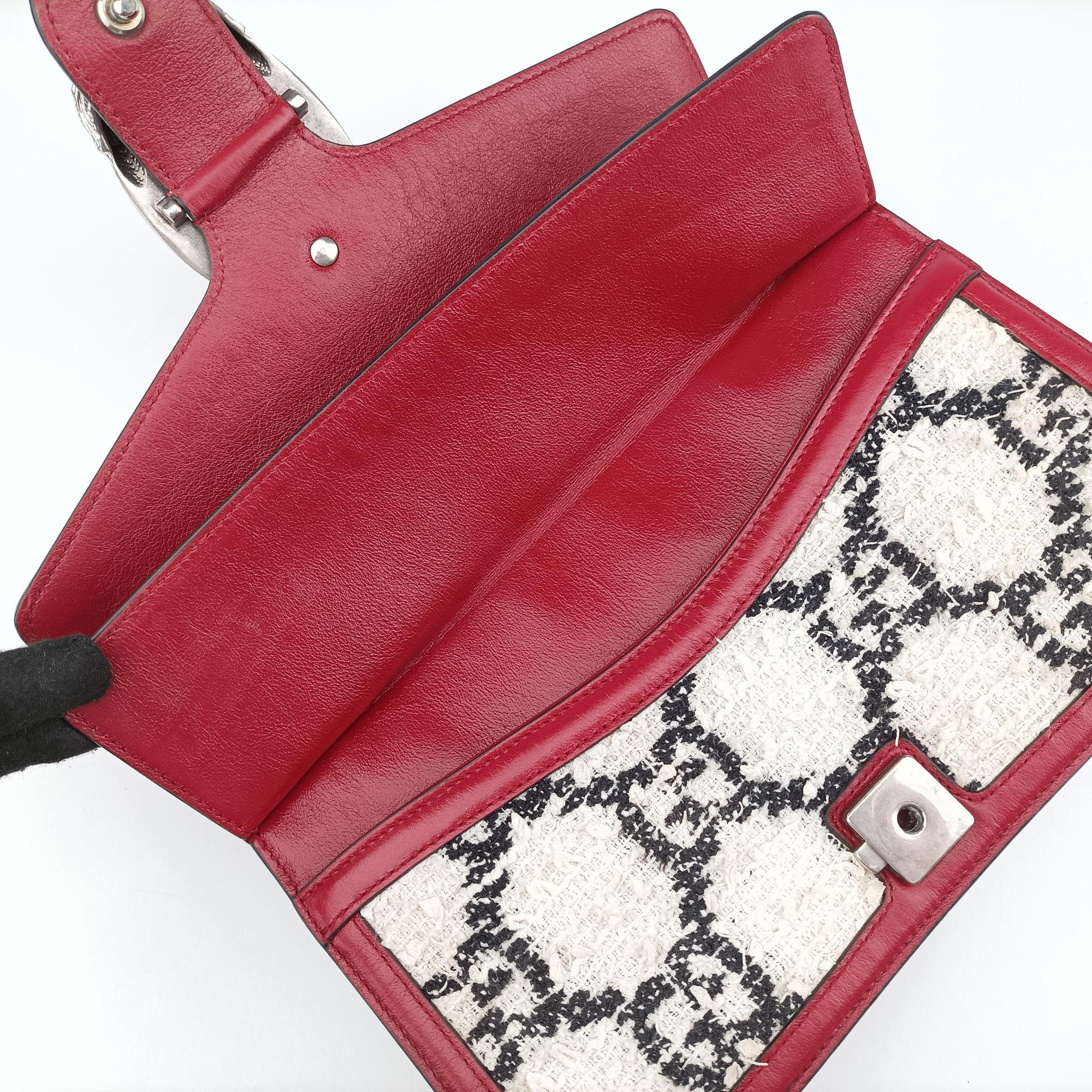 Vintage Gucci Dionysus Ivory × Red × Black Tweed×Leather 400249 shoulderbag | stylenewstar