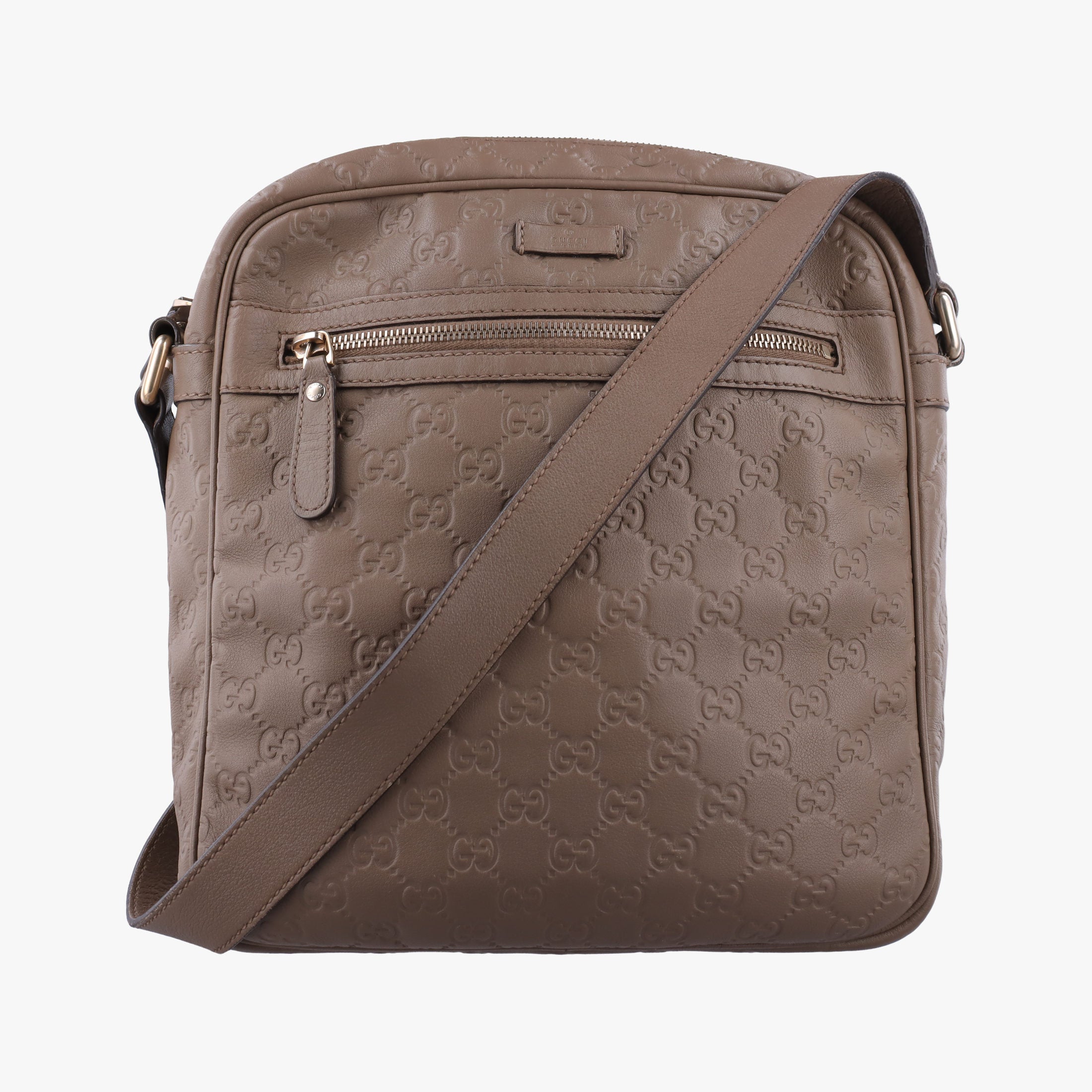 Pre-owned Gucci GG Imprime Messenger Brown Leather 201448 shoulderbag | stylenewstar