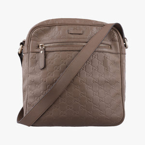 Pre-owned Gucci GG Imprime Messenger Brown Leather 201448 shoulderbag | stylenewstar