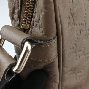 Pre-owned Gucci GG Imprime Messenger Brown Leather 201448 shoulderbag | stylenewstar