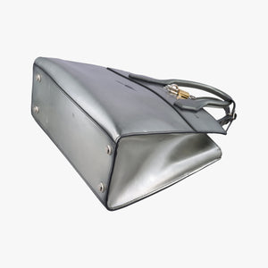 Pre-owned Louis Vuitton City Steamer MM Silver Smooth Calfskin Leather  handbag | stylenewstar