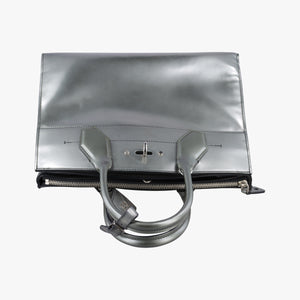 Pre-owned Louis Vuitton City Steamer MM Silver Smooth Calfskin Leather  handbag | stylenewstar