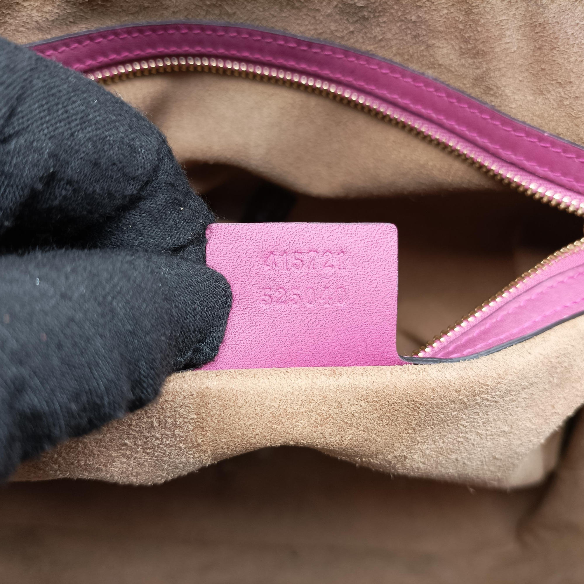 Pre-owned Gucci GG SUPREME Beige×Pink×Red PVC coated canvas × leather 415721 handbag | stylenewstar