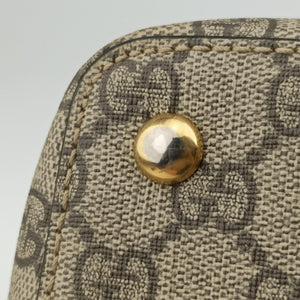 Pre-owned Gucci GG SUPREME Beige×Pink×Red PVC coated canvas × leather 415721 handbag | stylenewstar