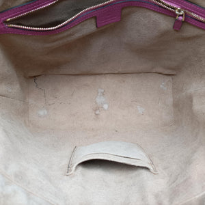 Pre-owned Gucci GG SUPREME Beige×Pink×Red PVC coated canvas × leather 415721 handbag | stylenewstar