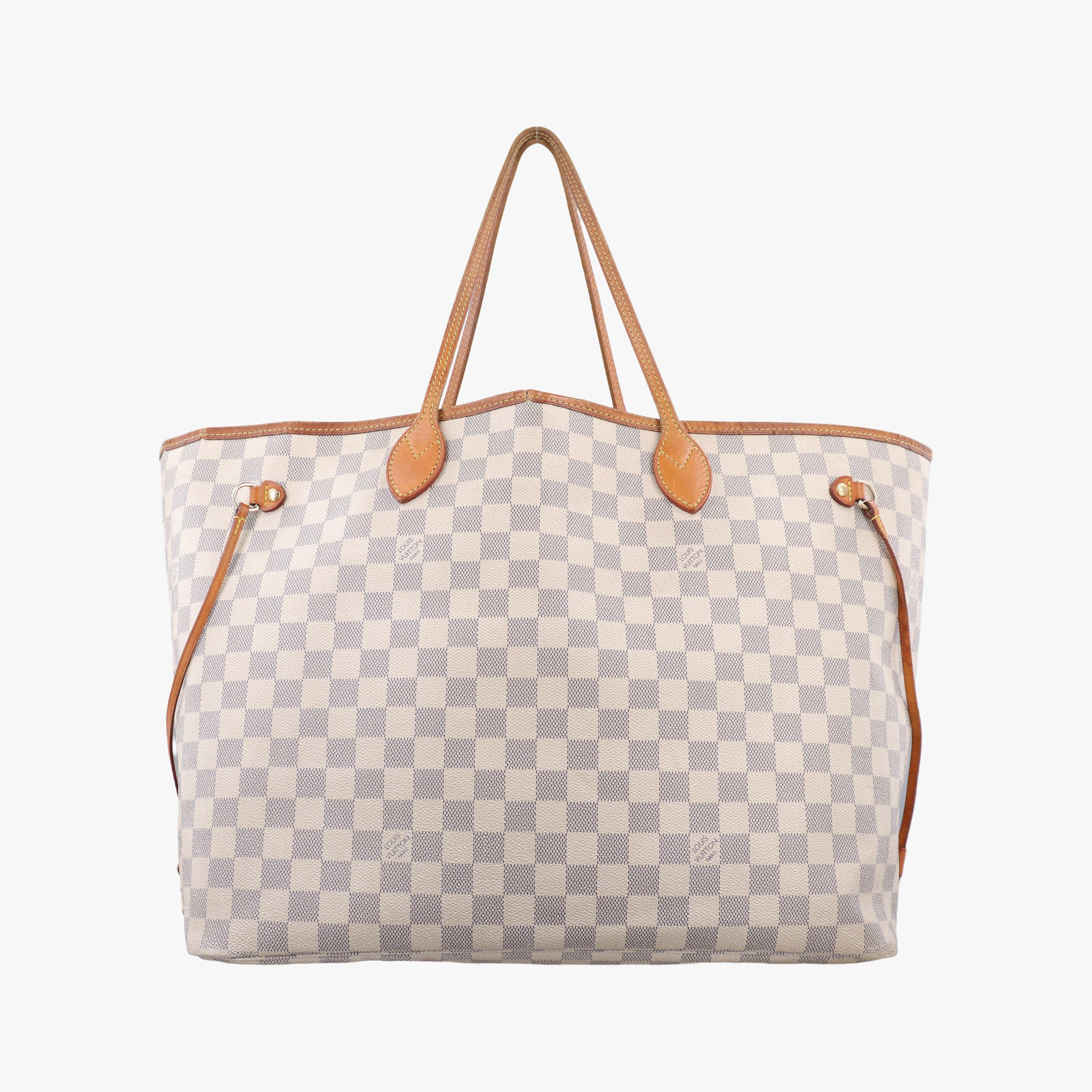 Pre-owned Louis Vuitton NEVERFULL GM AZUR Damier Canvas N51108 handbag | stylenewstar