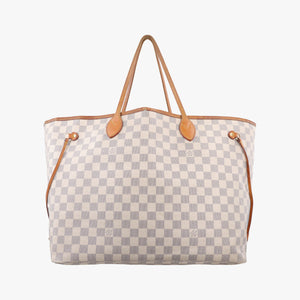 Pre-owned Louis Vuitton NEVERFULL GM AZUR Damier Canvas N51108 handbag | stylenewstar
