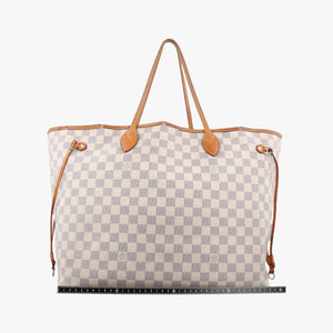 Pre-owned Louis Vuitton NEVERFULL GM AZUR Damier Canvas N51108 handbag | stylenewstar