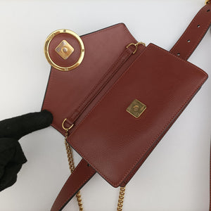 Pre-owned Fendi F is Brown Leather 8BM005 shoulderbag | stylenewstar