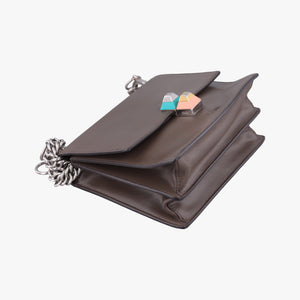 Pre-owned Fendi Kan I Brown Leather 8M0381 shoulderbag | stylenewstar