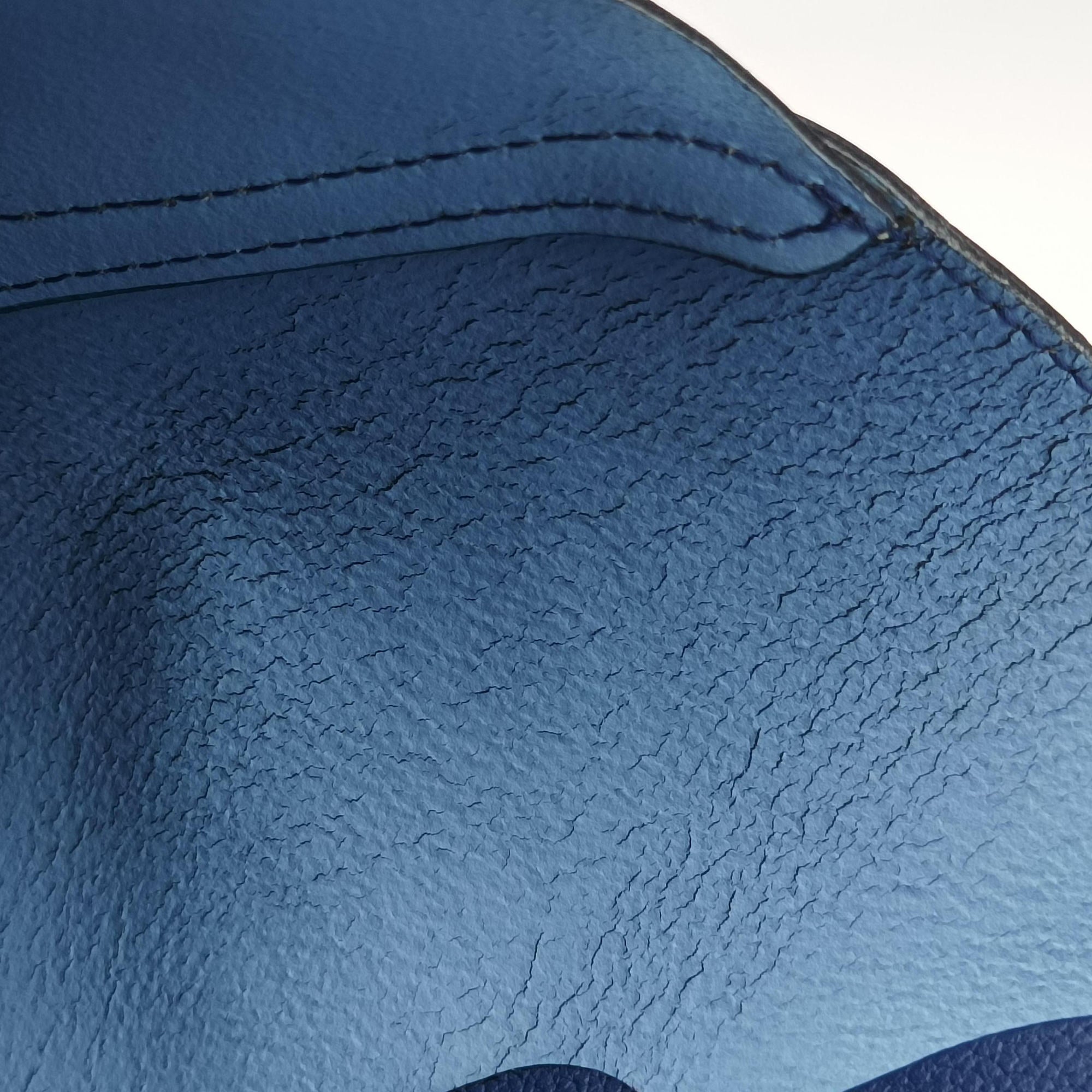 Pre-owned Christian Dior Open Bar Blue Leather  shoulderbag | stylenewstar