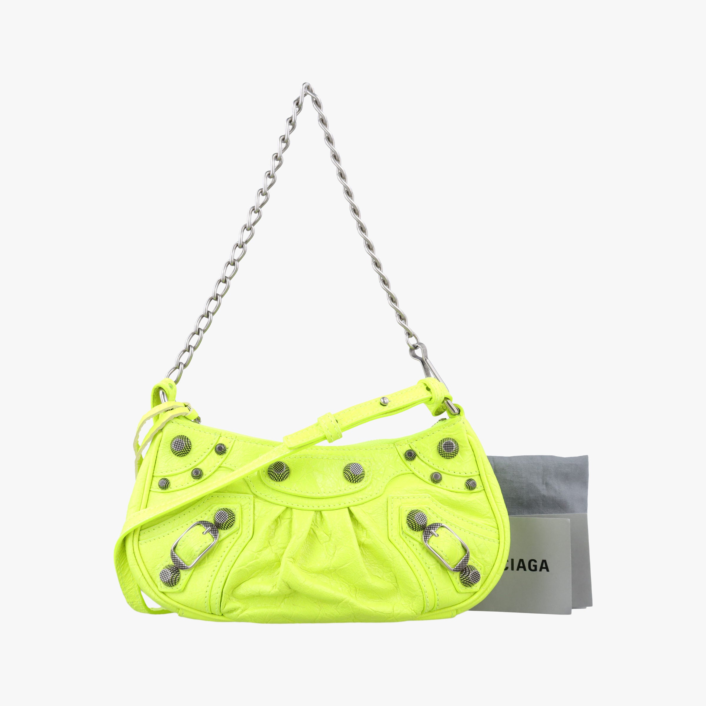 Pre-owned Balenciaga Le Cagole Green lambskin  shoulderbag | stylenewstar