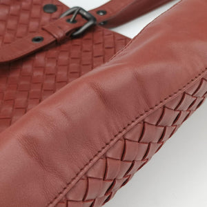 Pre-owned Bottega Veneta Intrecciato Shopper Acatl Red lambskin  handbag | stylenewstar