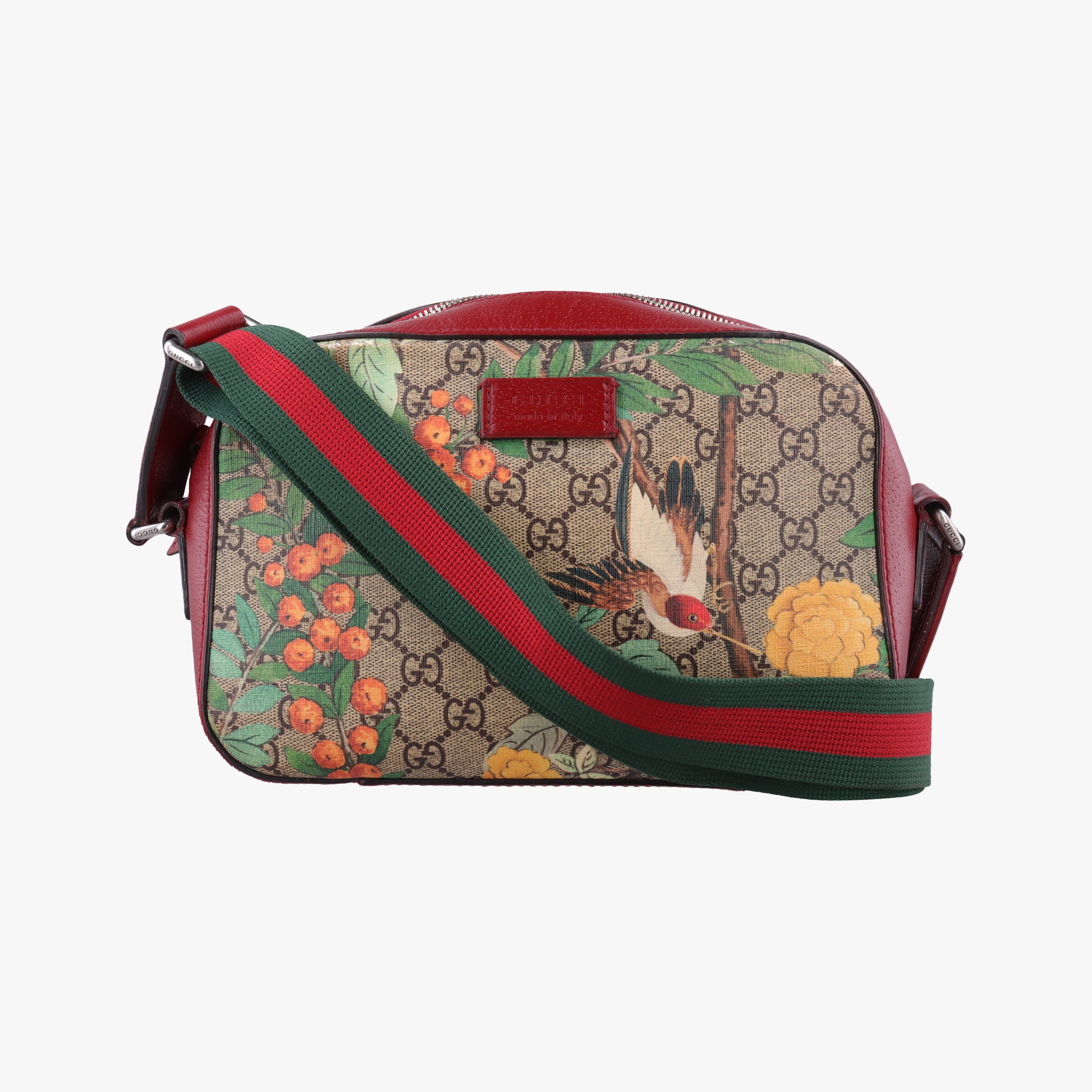 Pre-owned Gucci GG Supreme Tian Camera Brown PVC coated canvas×Leather 450947 shoulderbag | stylenewstar