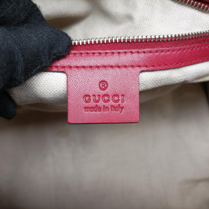 Pre-owned Gucci Sherry Line khaki×red canvas×leather 247205 shoulderbag | stylenewstar