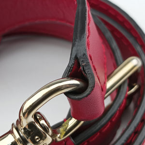 Pre-owned Gucci Sherry Line khaki×red canvas×leather 247205 shoulderbag | stylenewstar