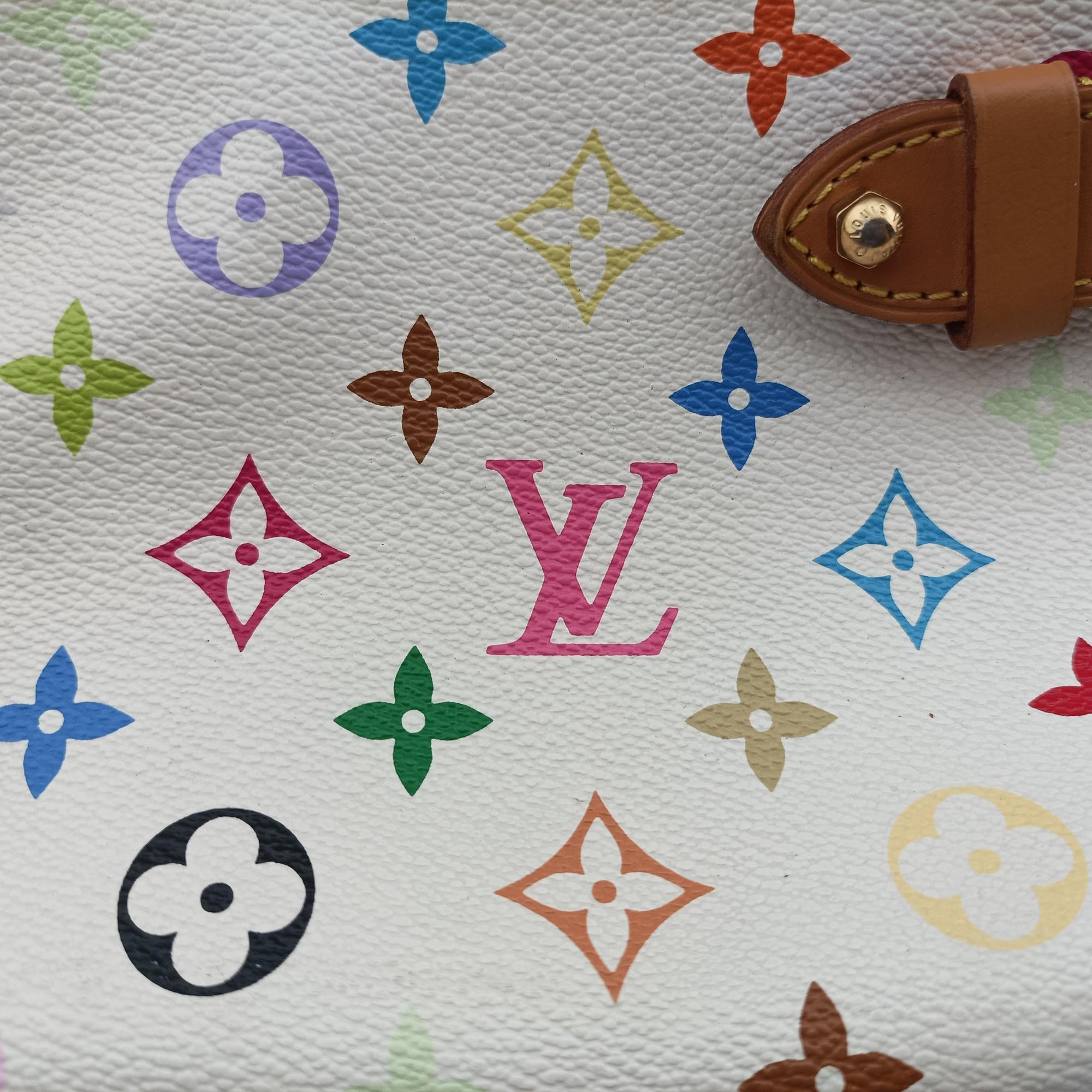 Vintage Louis Vuitton CLAUDIA white Monogram Multicolor M40193 handbag | stylenewstar