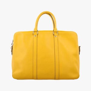 Pre-owned Louis Vuitton Porte Documents Voyage Jaune Taiga M30636 handbag | stylenewstar