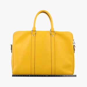 Pre-owned Louis Vuitton Porte Documents Voyage Jaune Taiga M30636 handbag | stylenewstar