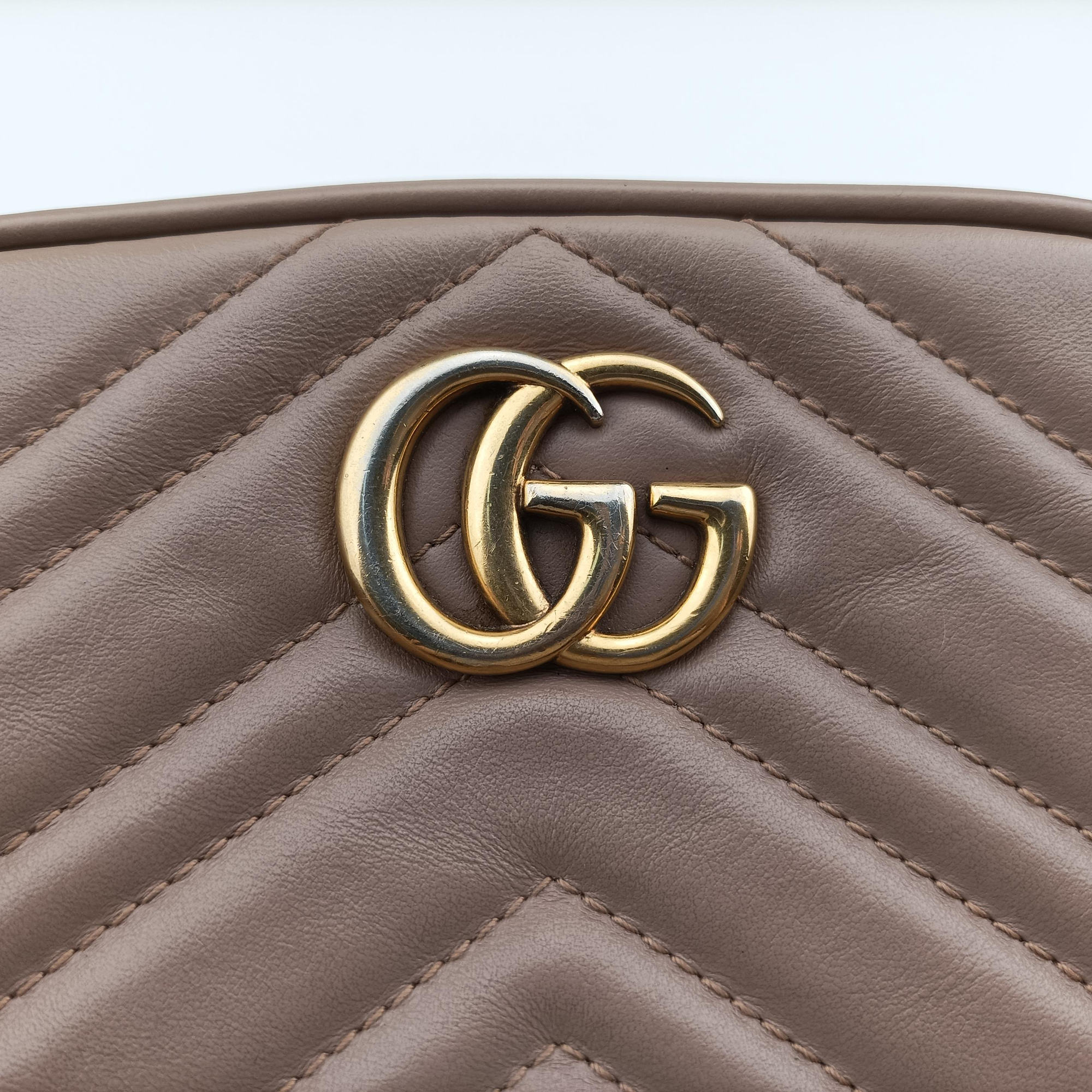 Secondhand Gucci GG Marmont Beige Leather 448065 shoulderbag | stylenewstar