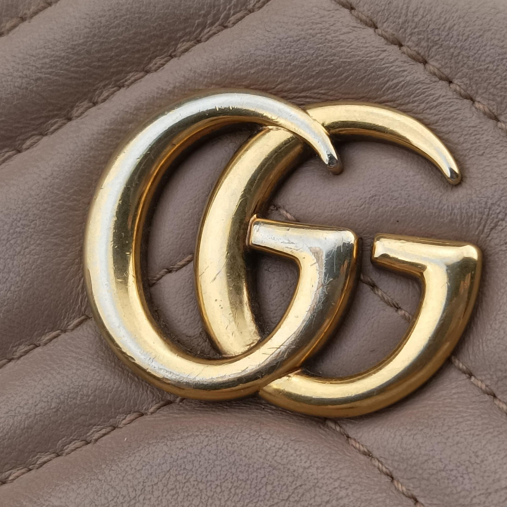 Secondhand Gucci GG Marmont Beige Leather 448065 shoulderbag | stylenewstar