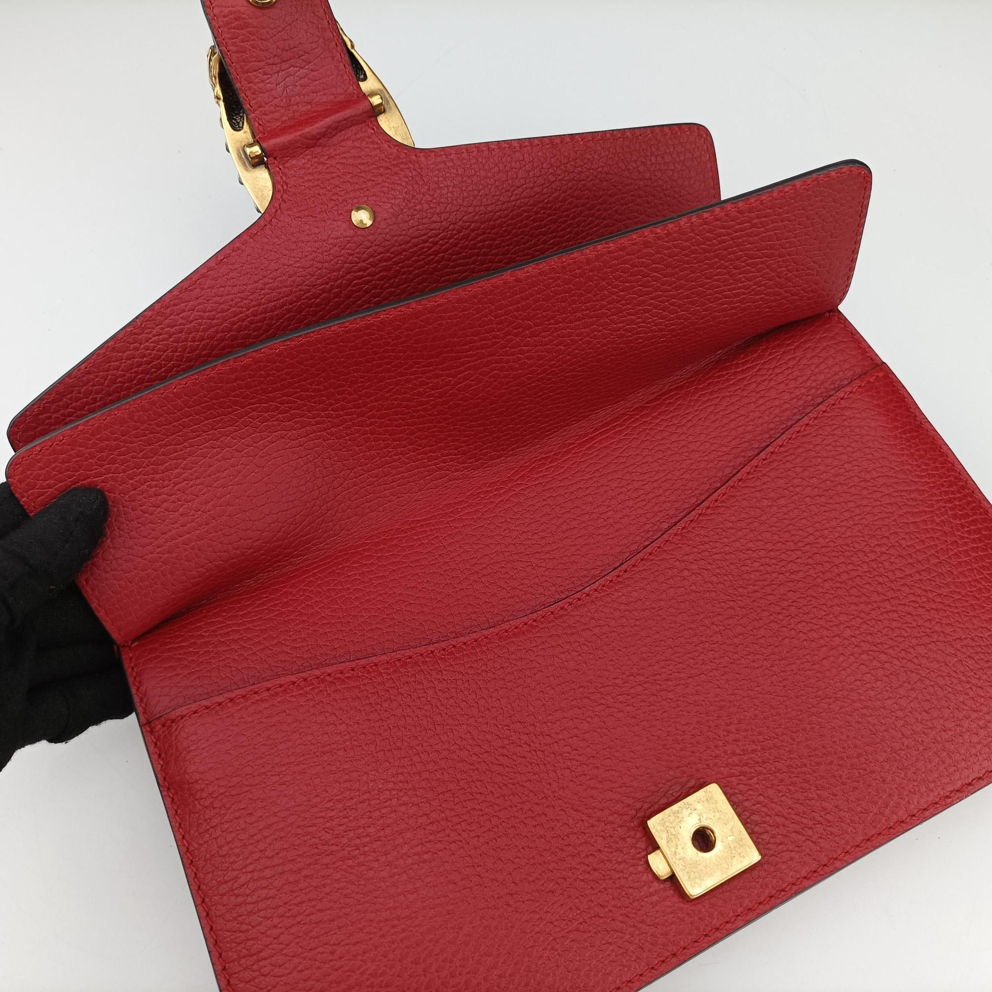 Pre-owned Gucci Dionysus Red Leather 400249 shoulderbag | stylenewstar