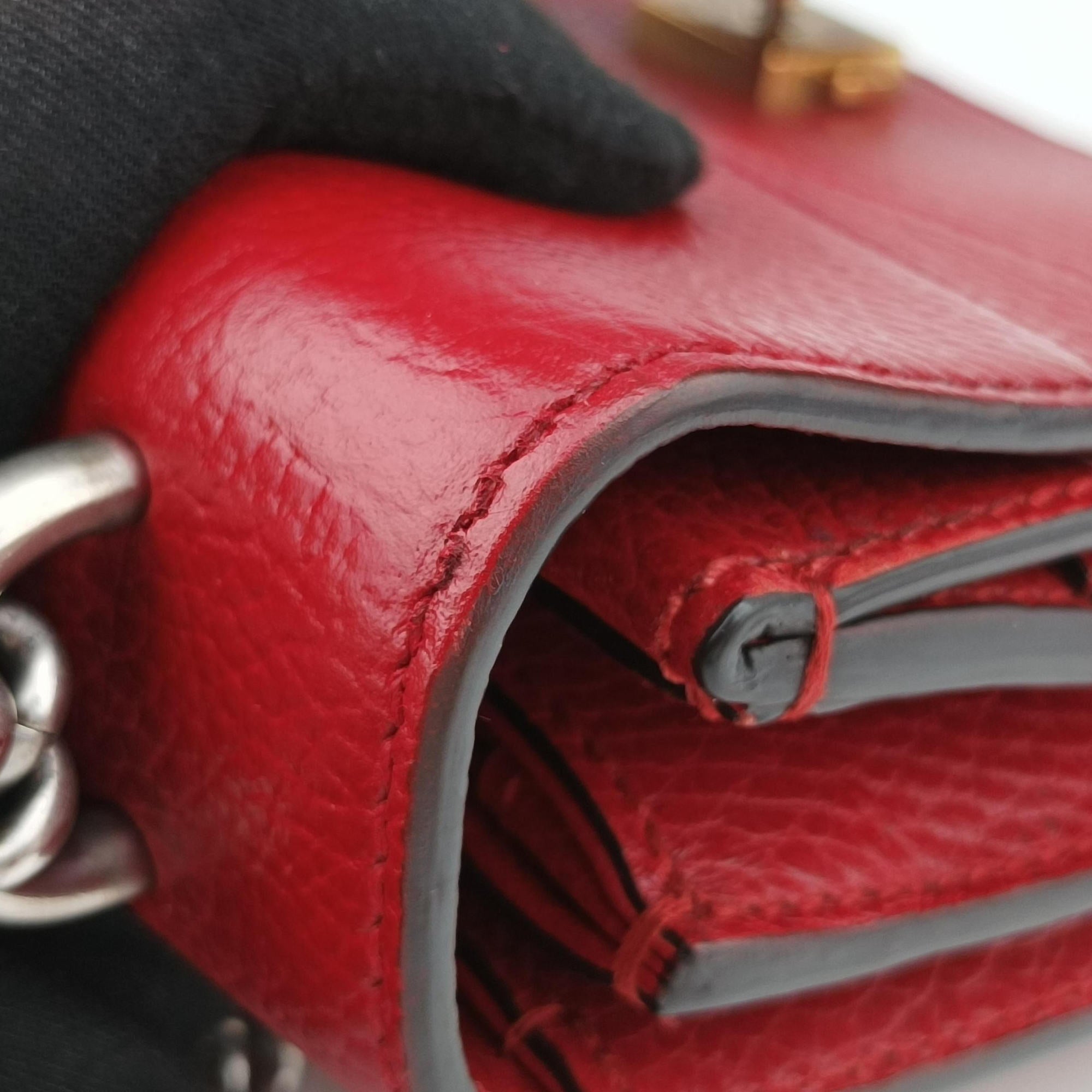 Pre-owned Gucci Dionysus Red Leather 400249 shoulderbag | stylenewstar
