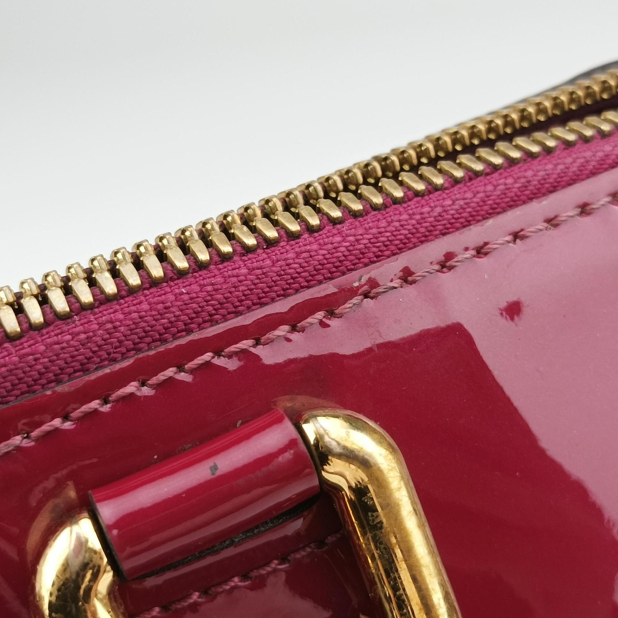 Pre-owned Louis Vuitton MIROIR TOTE MAGENTA Vernis M54640 shoulderbag | stylenewstar