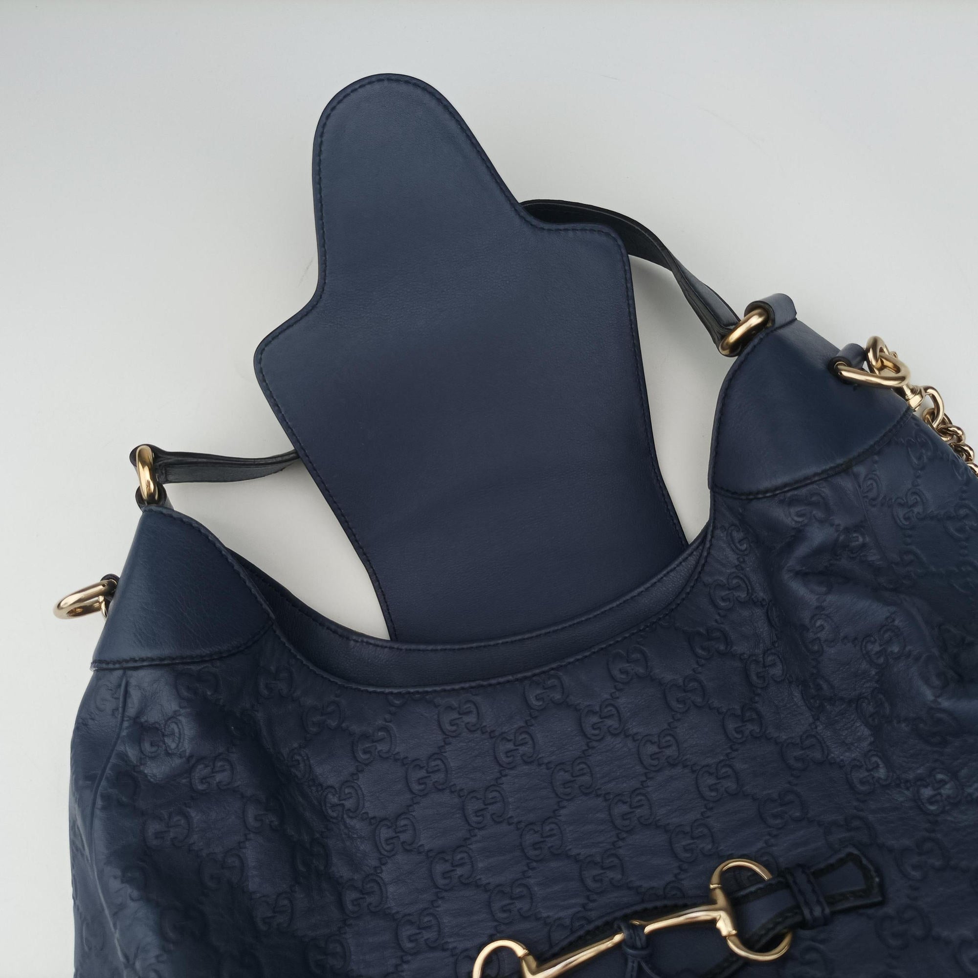 Vintage Gucci Emily Hobo Blue Leather 322226 shoulderbag | stylenewstar
