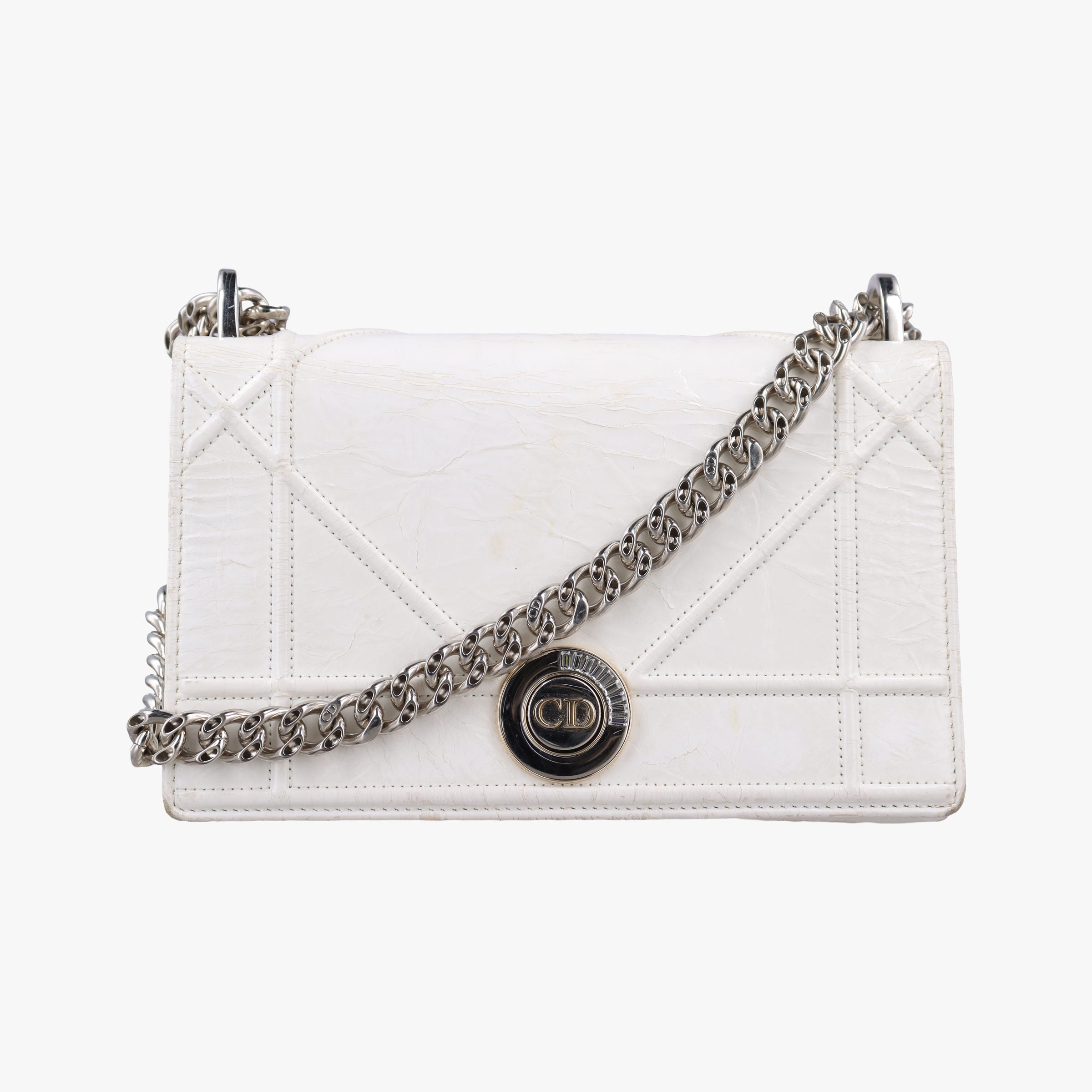 Secondhand Christian Dior Diorama White Leather  shoulderbag | stylenewstar