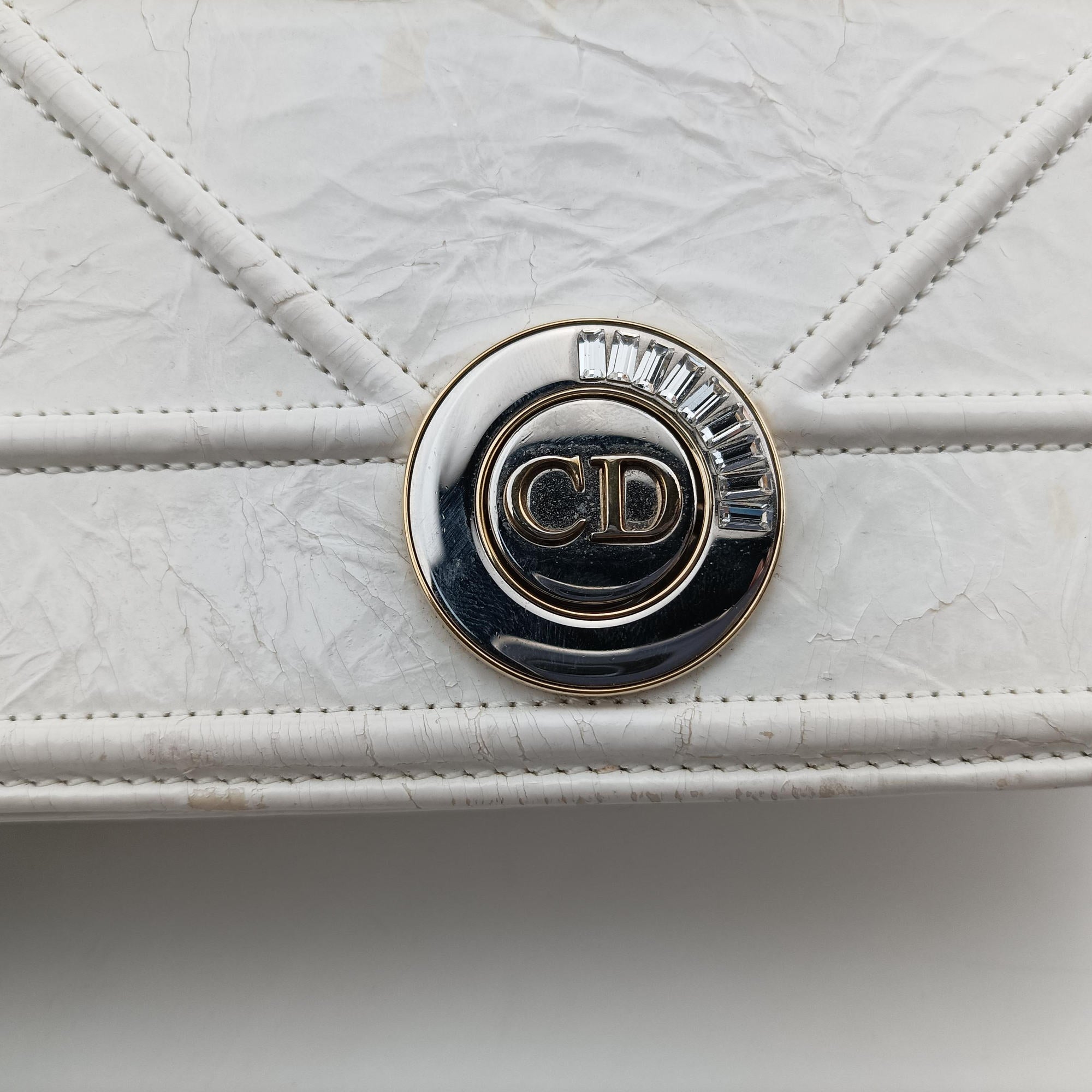 Secondhand Christian Dior Diorama White Leather  shoulderbag | stylenewstar