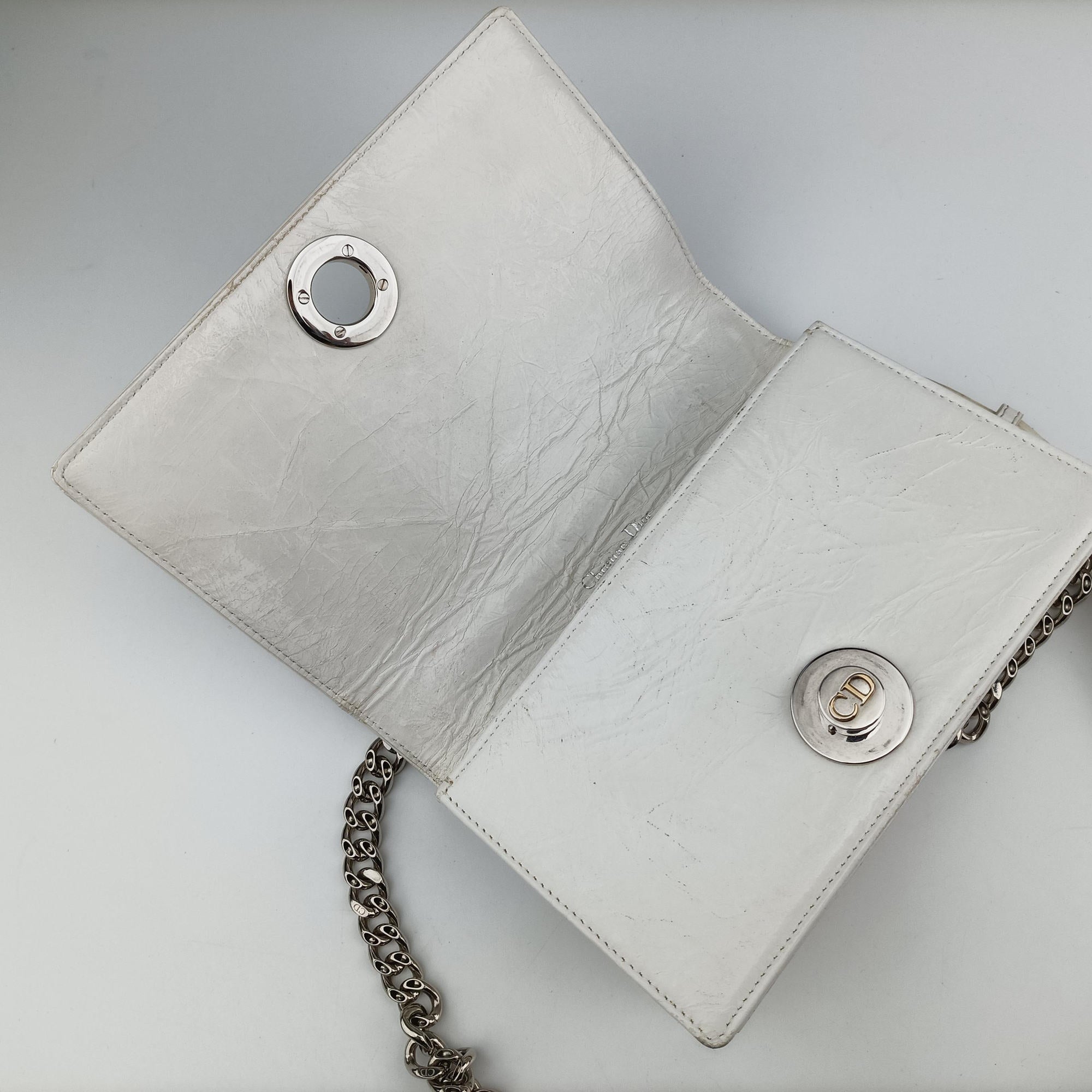 Secondhand Christian Dior Diorama White Leather  shoulderbag | stylenewstar