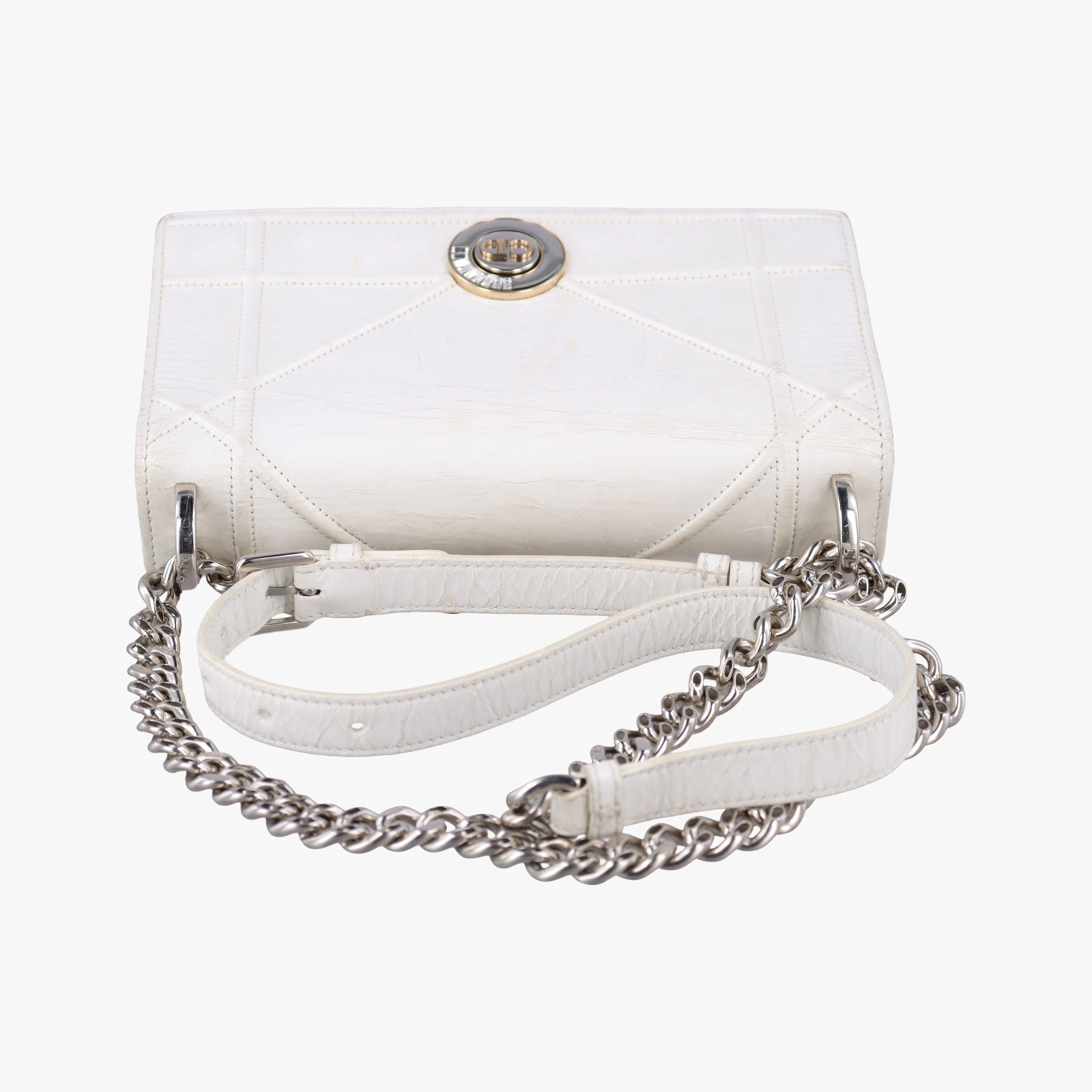 Secondhand Christian Dior Diorama White Leather  shoulderbag | stylenewstar
