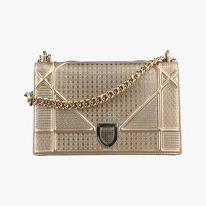 Pre-owned Christian Dior Diorama Golden Patent Leather  shoulderbag | stylenewstar