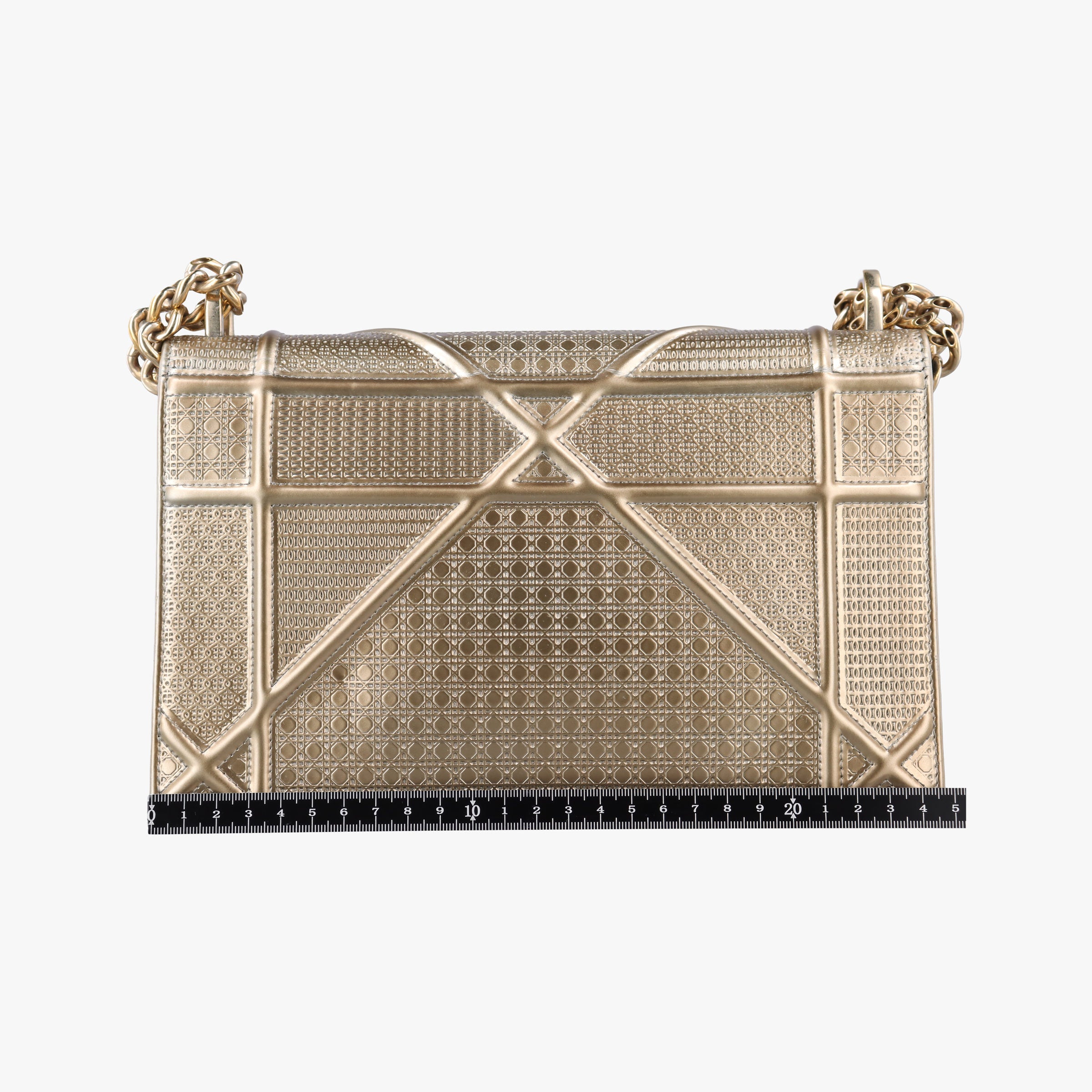 Pre-owned Christian Dior Diorama Golden Patent Leather  shoulderbag | stylenewstar