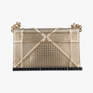 Pre-owned Christian Dior Diorama Golden Patent Leather  shoulderbag | stylenewstar