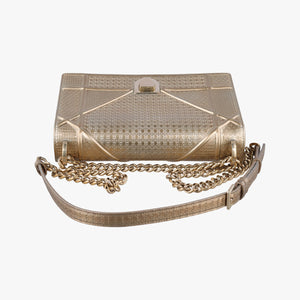 Pre-owned Christian Dior Diorama Golden Patent Leather  shoulderbag | stylenewstar