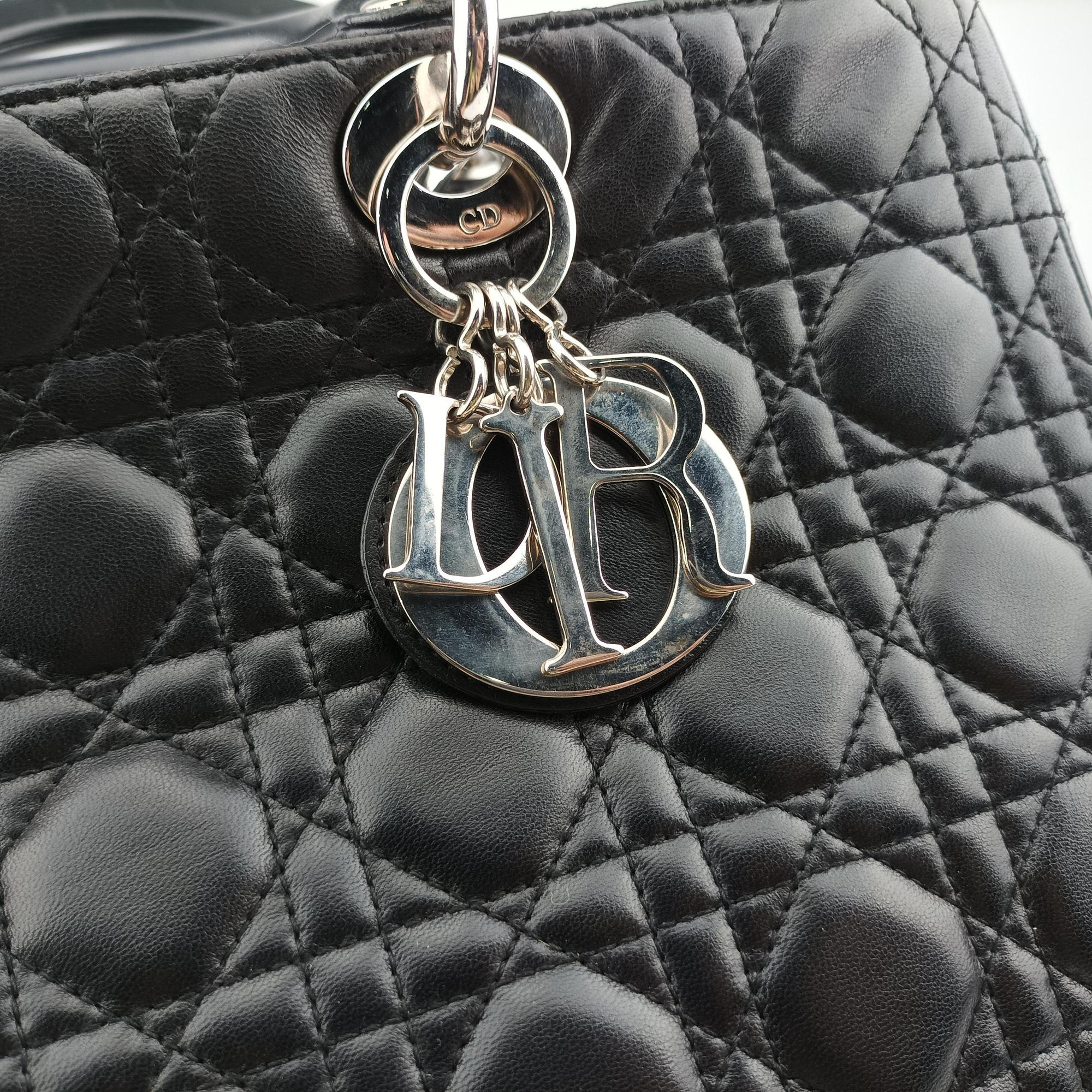 Pre-owned Christian Dior Lady Dior Black lambskin  handbag | stylenewstar
